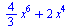 `+`(`*`(`/`(4, 3), `*`(`^`(x, 6))), `*`(2, `*`(`^`(x, 4))))